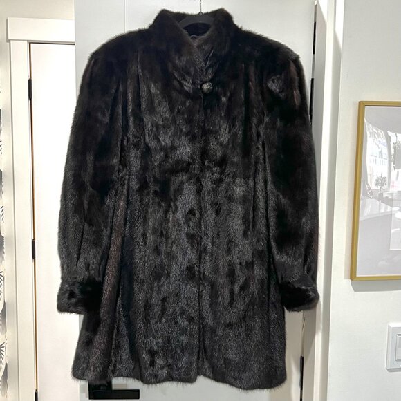 Vintage Pappas Furs Genuine Mink Coat - Picture 3 of 13